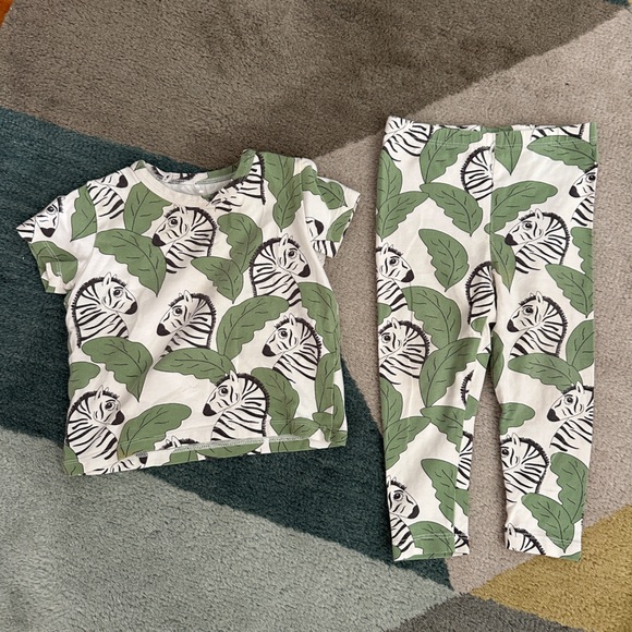 Mini Rodini Set Mini Rodini | Matching Sets | Mini Rodini Green And White Zebra Print ...